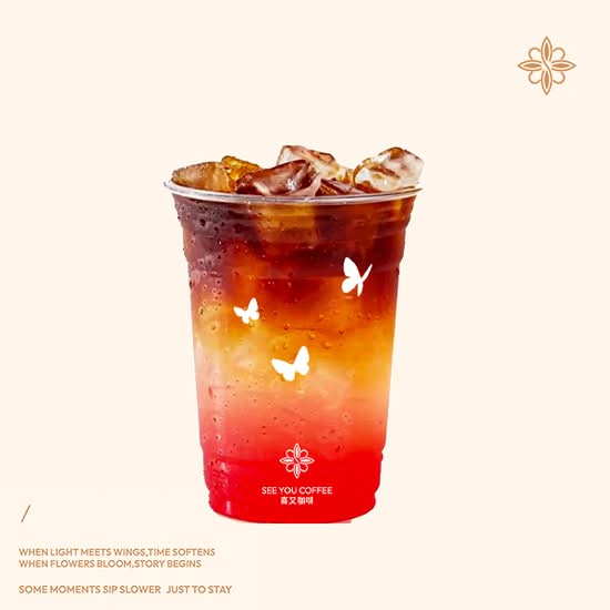 White Peach Sparkling Americano 水蜜桃气泡冰美式